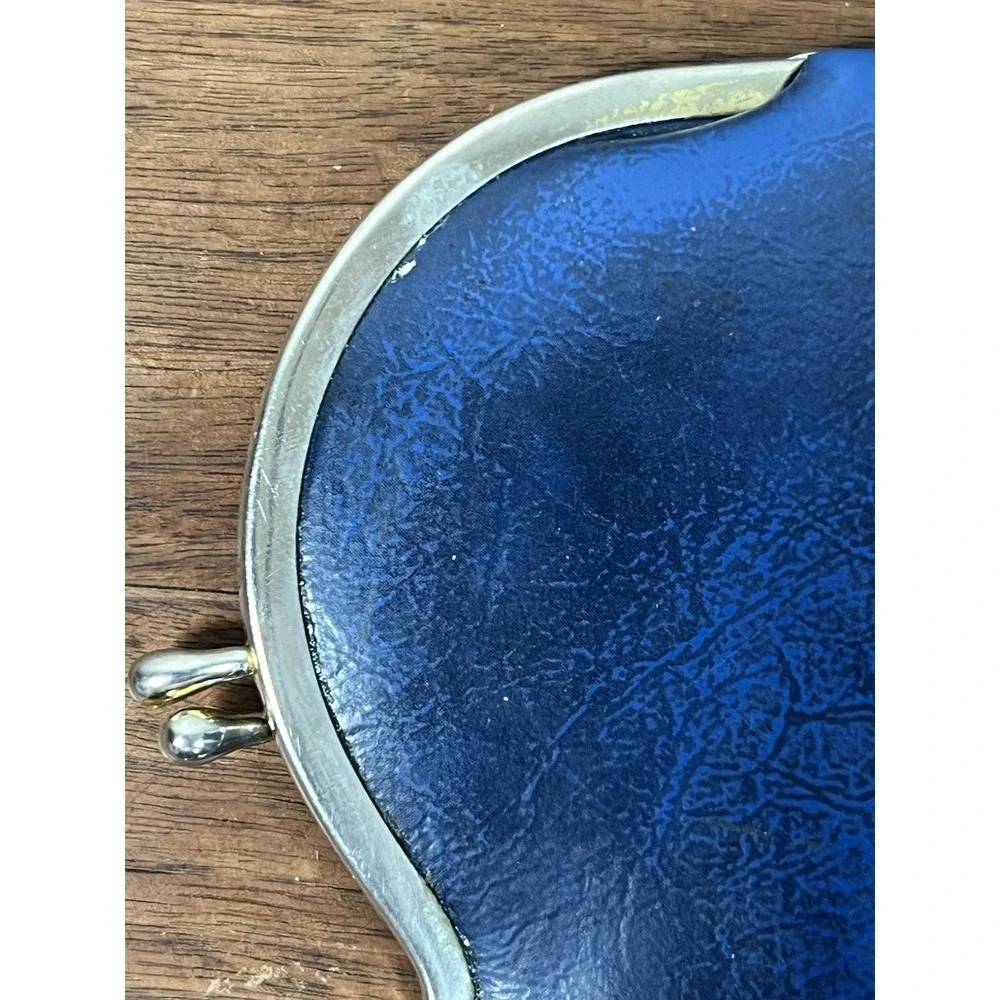 Vintage Leather Coin purse Antique Germany Blue Strawberry Quirky Chiq